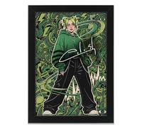 Billie Eilish Retro Styled Signed Poster Print - Limited Edition Autograph Fan Gift - Collectible Memorabilia Wall Art Merchandise (A4 Framed Without Mount)