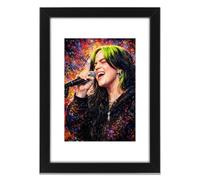 Billie Eilish Signed Poster Print - Art Styled Limited Edition Autograph Fan Gift - Collectible Memorabilia Wall Art Merchandise (A3 Framed with Mount)