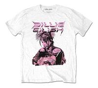 (S, White) Billie Eilish T Shirt Purple Illustration new Official Unisex White