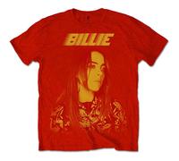 Billie Eilish Men's BILLIETS15MR04 T-Shirt, Red, Extra Large (42"- 44")
