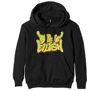 Billie Eilish Unisex Pullover Hoodie. Airbrush Flames BLOHSH (Back Print) Black (Small)