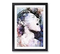 Billie Holiday in Abstract Framed Print | A2 Black Framed Wall Art | Ready to Hang | Abstract Holiday Picture | Living Room Bedroom Lounge Office