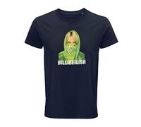 Billie Pop Star Eilish Inspired Graphic T-Shirt for Women Men Teens | Trendy Band Fan Tee | Streetwear Short Sleeve Cotton Top | Aesthetic Navy Shirt | Music Lover Gift | Casual Cool Outfit