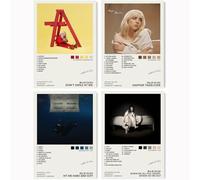Billie poster Eilish Album Cover Limited Edition Canvas Poster Bedroom Decor Landscape Office Room Decor Gift (Set of 4) Unframed 8x12inch(20x30cm)