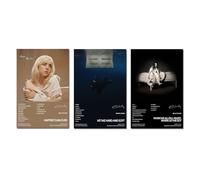 Billie Poster Eilish Album Cover Limited Edition Canvas Poster Bedroom Decor Landscape Office Room Decor Gift (Set of 3) Unframed 12x18inch(30x45cm)