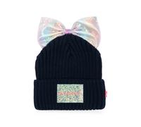 Billieblush bow-detail ribbed beanie hat - Blue 1