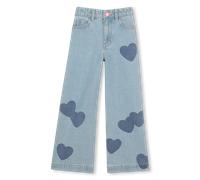 Billieblush Girls Heart Wide Leg Jeans, Blue, Size Age: 10 Years Blue