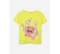 Billieblush Girls Sequin Illustrated T-Shirt in Yellow - Yellow - 2 Yrs
