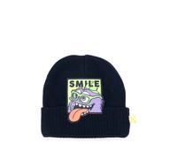 Billieblush graphic-patch ribbed-trim beanie hat - Blue 1-2