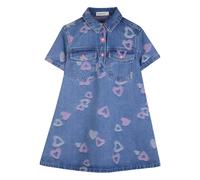 Billieblush heart-embroidery collared denim dress - Blue 2-4