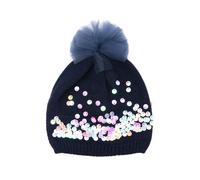Billieblush sequin-embellished tulle pompom beanie - Blue 2
