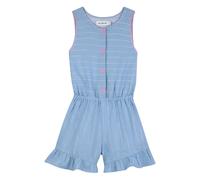 Billieblush striped-pattern ruffled-detail playsuit - Blue 4-5-6-12