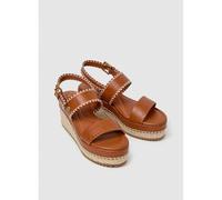 Billies Log Wedge Sandals Cognac