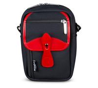 Billingham Airline Stowaway Shoulder Bag - Black FibreNyte / Red