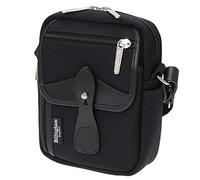 Billingham Compact Black Canvas Pouch with Black Leather Trim