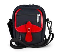 Billingham Compact Stowaway Shoulder Bag - Black FibreNyte / Red