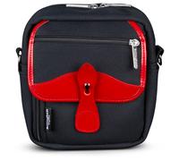 Billingham Pola Stowaway Shoulder Bag - Black FibreNyte / Red