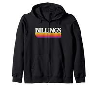 Billings Montana Retro Graphic - Billings MT Zip Hoodie
