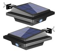 BILLION DUO 40 LEDs Solar Gutter Lights Motion Sensor, Wireless 120° IP65 Solar Powered Lights Outdoor, Black Solar Security Lights, Wall Light for Garden,Fence,Wall,Yard(2 PCS)