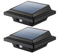 BILLION DUO 40 LEDs Solar Gutter Lights with Motion Sensor, Wireless 120° IP65 Solar Powered Outdoor Security Lights, Black, for Garden, Fence, Wall, Yard (2 PCS)