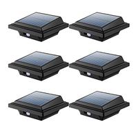 BILLION DUO Motion Sensor Solar Gutter Lights, 40 LEDs Solar Powered Garden Outdoor Lights, IP65 Waterproof, Black Solar Security Lamp for Garden,Fence,Wall(6 PCS)