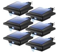 BILLION DUO Solar Lights Outdoor, 40 LEDs Motion Sensor Solar Gutter Lights, IP65 Waterproof, Black Security Lamp Warm Light for Garden,Fence,Wall(6 PCS)
