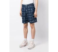 Billionaire Boys Club Mens Indigo Diamonds & Dollars Printed Denim Shorts