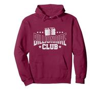 BILLIONAIRE Club Member Motif| Motivational Billionaire Pullover Hoodie, Adult Unisex, Burgundy, XX-Large
