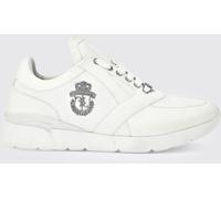 BILLIONAIRE Crest Runner Sneakers in Smooth and Grained Leather with Metallic Logo - Size: 44 - male