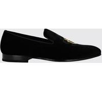 BILLIONAIRE Embroidered Logo Velvet Evening Loafers with a Round Toe - Size: 41 - male