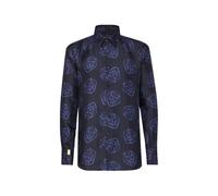 Billionaire lion-print crystal-button shirt - Blue XS