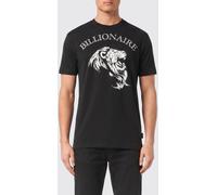 BILLIONAIRE Slim Fit Cotton T-Shirt with Contrast Graphic Logo - Size: L - male