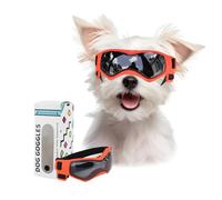 BillionChains Dog Glasses with Adjustable Strap, Dog Sunglasses, UV Protection, Windproof Dog Glasses for Small Dogs, Orange