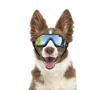 Billionchains Dog Goggles Dog Sunglasses for Medium to Large Breed Anti-UV Eye Protection with Adjustable Straps- Silver