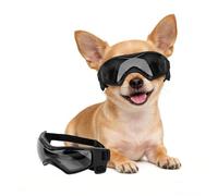 Billionchains XS Dog Goggles for Extra Small Breed UV/Wind/Dust Protection Chihuahua Sunglasses with Adjustable Strap - Black