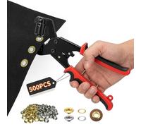 BILLIONGOLD Eyelet Punch Kit with 3/8Inch 500PCS Eyelets, Magnetic Eyelets, Effortless Belts Grommet Tool Kit, Eyelet Pliers for Fabric, Crafts, Leather, Tents, Curtains