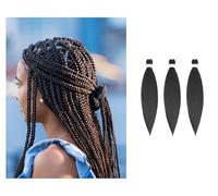 BillionHers Pre Stretched Braiding Hair 3 Pack Synthetic Yaki Hair Extensions for Braiding Knotless Braids 26 Inches Natural Black Braiding Hair (Black (1B)