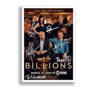 Billions Cast Signed Autograph A4 Poster Photo Print TV Show Series Season 4 Framed Memorabilia Gift (POSTER ONLY)