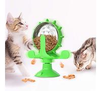 Billipets Money Ferris Wheel Food Dispensing Pet Toy for Cat/Dog, Interactive Cat Toy, Windmill Turntable Teasing Dispenser Dog Toys with Suction Cup Puppy Slow Feeder Toy (Green)