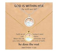 Billowvolve 2 Pcs Mustard Seed Necklace Moving Mountains-Faith Womens Christian Baptism Gifts Inspirational Religious Jewelry