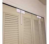 BILLROAD Metal Bifold Door Lock - Double Door Child Safety Locks Keep Toddler, Cats&Dogs Out of Closets, Cabinets, Pantry - No Need Install (2PC)