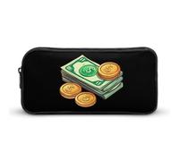 Bills and Dollars Small Pencil Case Large Capacity Pen Bag Aesthetic Makeup Pouch Office Stationery Organizer 22 * 12 * 5cm
