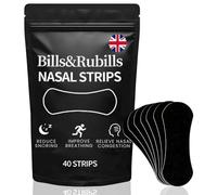 Bills&Rubils Nasal Strips (40 Count, Black) - Extra Strength Adhesive Nose & Snore Strips for Snoring Relief, Better Sleep & Athletic Breathing - Drug-Free & Oil-Resistant