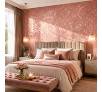 Billtix Arthouse Rose Gold Crushed Velvet Wallpaper Metallic Foil Textured Vinyl Feature Wall Paper 10M X 53Cm