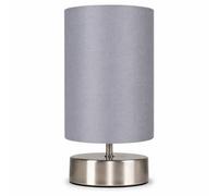 Billtix Grey Bedside Touch Table Lamp Dimmable Led Desk Light Fabric Shade Chrome Base Modern Bedroom Nightstand Lamp Living Room
