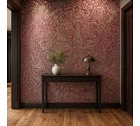 Billtix Red And Gold Damask Wallpaper, Luxury Metallic Distressed Vintage Textured Feature Wall Paper Roll For Living Room .
