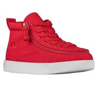 Billy Adaptive Footwear for Kids, High Top Canvas Shoes with Wrap-Around Zipper Closure for Kids with Special Needs & Mobility Issues, Extra Wide Red