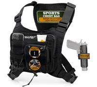 Billy Bale Sports Chest Bag - Lightweight, Outdoor Water-Resistant Adjustable EDC Front Tactical Pack for Hunting, Hiking, Running, Cycling, Travel - Compact & Durable Vest For Men & Women, Black, M