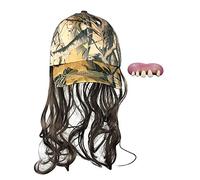 Billy-Bob All In One Redneck Kit - Billy Ray Camo Hat with Mullet and Handmade Redneck Teeth, Brown, One size