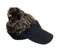 Billy-Bob Man Bun Visor, The World's First Man Bun Visor! Brown Hair!, Black, One Size